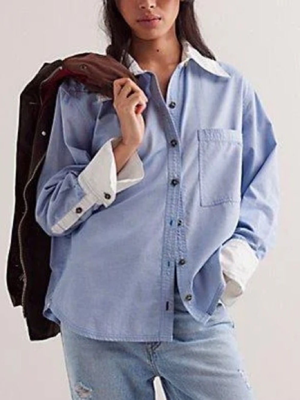 Free People We The Free Tommy Oxford Button Down Shirt : Large